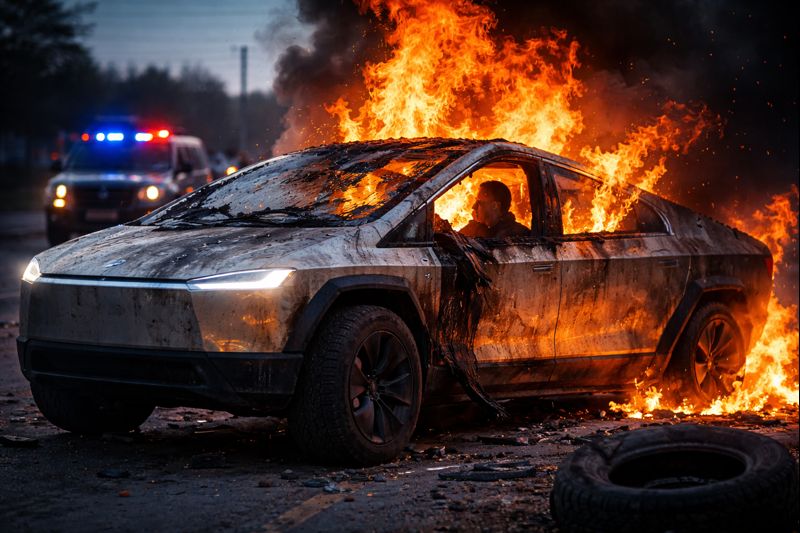 He Survived the Crash What Happened Next Inside His Cybertruck Shocked the Nation