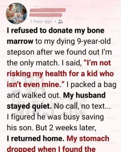 I Refused to Donate Bone Marrow to Save My Stepson’s Life — Two Weeks Later, Coming Home Changed Me Forever