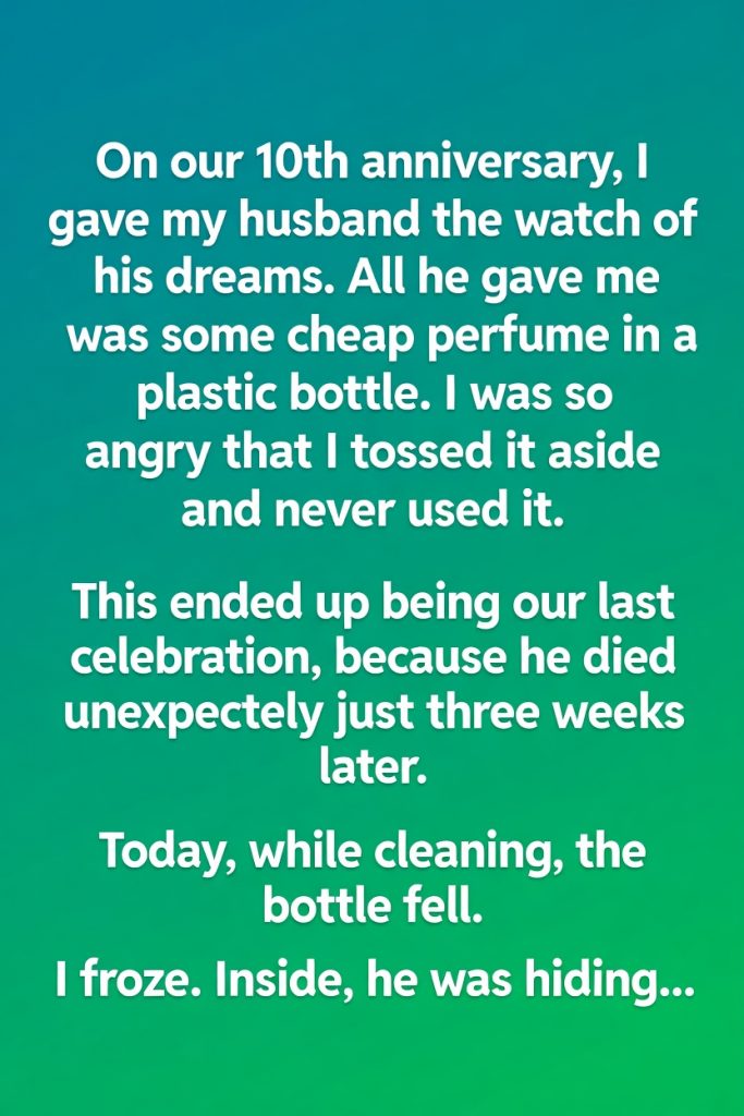 The Unopened Bottle: Why I Secretly Resented My Husband’s Cheap Anniversary Gift Until A Tragic Accident Revealed His Final Message