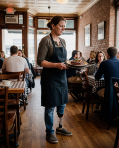 She Mocked My Leg And Left Zero Tip But What Happened When Her Fiance Walked In Left The Entire Restaurant Stunned