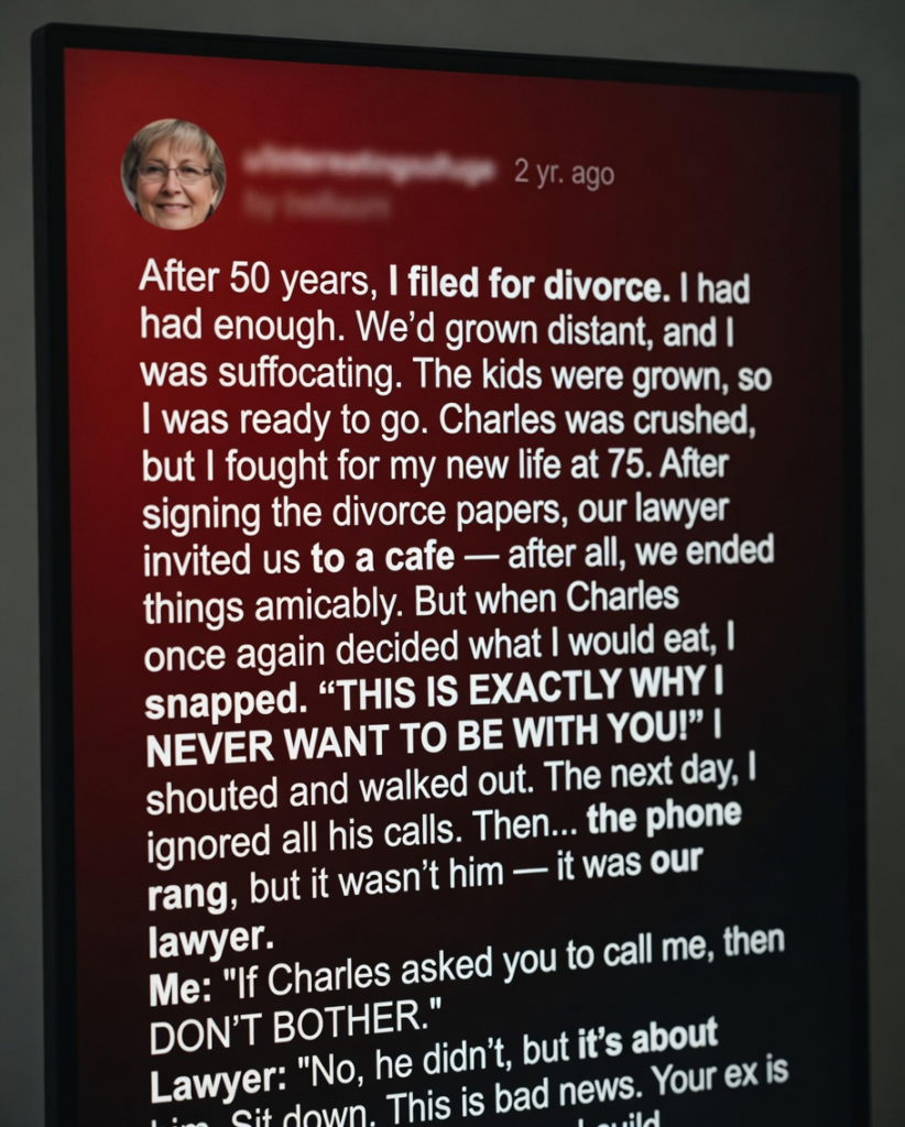 75 Year Old Grandma Divorced Her Husband Of 50 Years But A Shocking Midnight Phone Call From Her Lawyer Left Her In Tears
