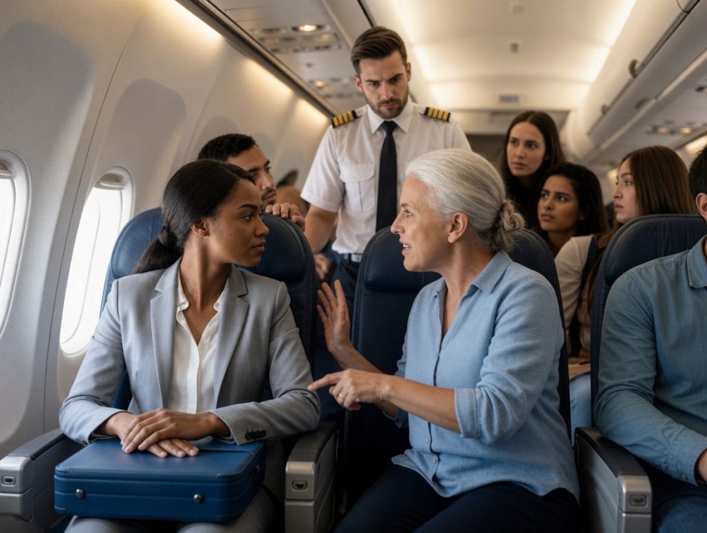 The Flight Where a Mother Demanded a Black Passenger Give Up His Seat — The Pilot’s Response Left Everyone Speechless