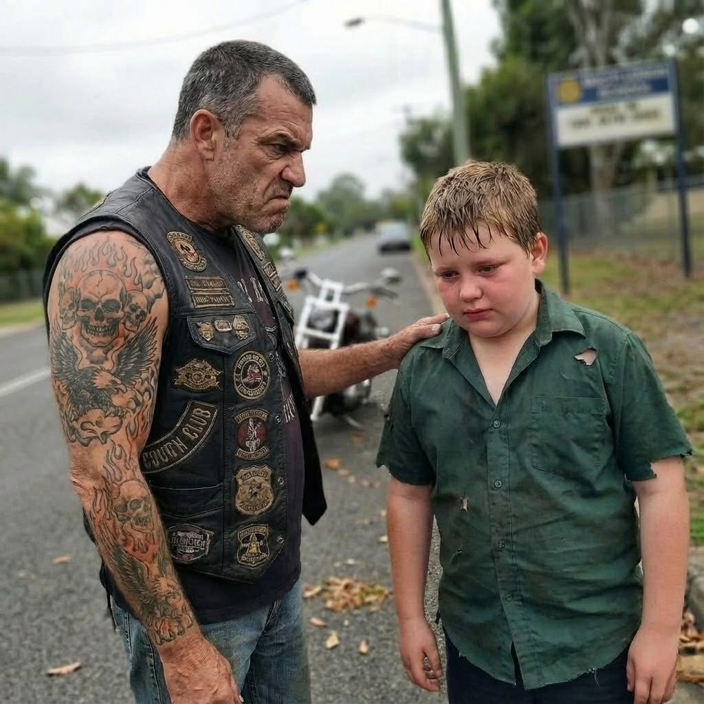 The Lone Biker Who Stopped for a Broken Boy: How One Act of Kindness Ended Years of Silent Suffering